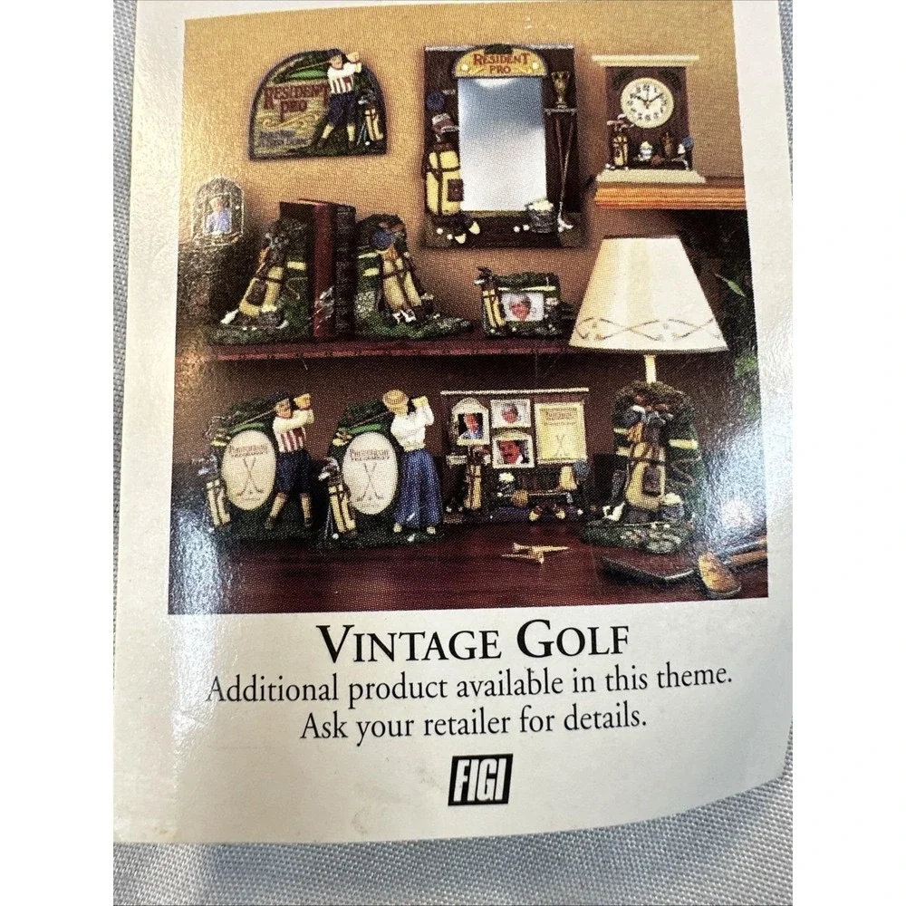 1993 Photo Frame Figi Graphics 3D Woman Golfer Vintage Ceramic 7.5